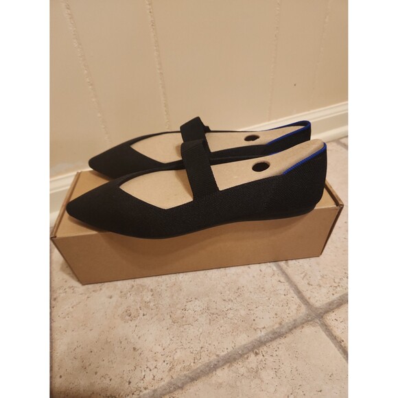 Rothy's "The Square Mary Jane" Flats in Black Size 10.5 - Picture 2 of 12